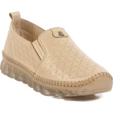 Bej Hakiki Deri Kadın Günlük Ayakkabı 25401002Y Z