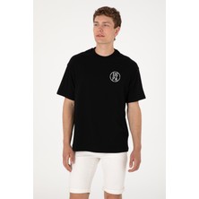 U.S. Polo Assn. Erkek Oversize Fit Bisiklet Yaka Siyah Tişört 50305904-VR046