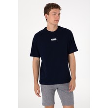 U.S. Polo Assn. Erkek Oversize Fit Bisiklet Yaka Lacivert Tişört 50305923-VR033