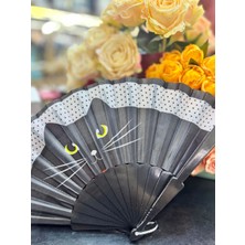 baytoptan Plastik Kedi Tasarımlı Yelpaze