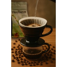 MuyBieno Siyah Seramik Dripper ve Demleme Kağıdı Seti
