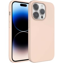 iPhone 14 Pro Uyumlu Sıvı Teknolojili Silinebilir Sert Tkdr Kivi Kapak-Pembe Açık