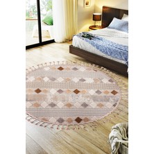 Enti Bonn 8807 Bej Daire Iskandinav Halı Salon Halısı Kesme Halı Yolluk