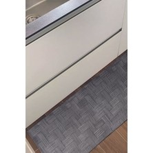 Decoser Hasır 8053 Antrasit Halı Kilim Kaymaz Taban Salon Mutfak Kesme Yolluk