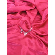Çelik Kırmızı Kalp Charm Bileklik