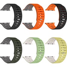 Watch 7 45MM Uyumlu Zore KRD-124 Silikon Kordon Strap Kayış-Turuncu-Gri
