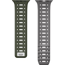 Watch 7 45MM Uyumlu Zore KRD-124 Silikon Kordon Strap Kayış-Turuncu-Gri