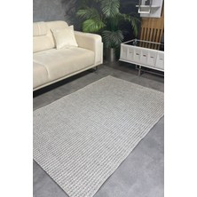 Seyran Bombay 666 Gri Hav Toz Vermes Hasır Dokulu Mutfak Hol Yatak Odası Salon Kesme Halı