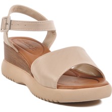 Bej Topuklu Kadın Sandalet T-003 Z