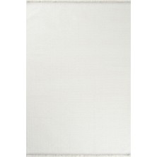 Enti Piana 1101 Beyaz Halı Kilim Kaymaz Taban Yıkanabilir Salon Mutfak Kesme Yolluk