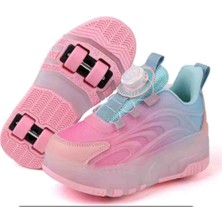 Pembe Mavı Tekerlekli Paten Ayakkabı