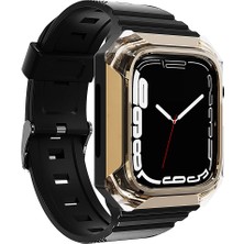 Watch 7 41MM Uyumlu Krd-88 Sert Pc Kasa Koruyuculu Uyumlu Kordon Zore - Gold