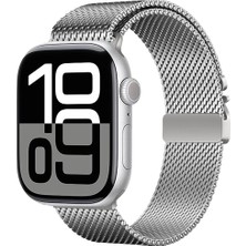 Apple Watch 42MM Zore KRD-121 Metal Hasır Kordon-Gümüş