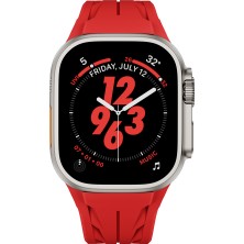 Apple Watch Ultra 49MM KRD-127 Metal Tokalı Silikon Kordon-Turuncu