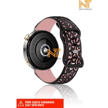 Samsung Galaxy Watch Fe / 4 / 5 / 5 Pro / 6 / 7 40 42 44 46MM Uyumlu Leopar Desenli Silikon Kordon