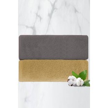 2 Li Lüks El Yüz Havlu Seti 50X90 cm %100 Pamuklu Gramajlı Bejra