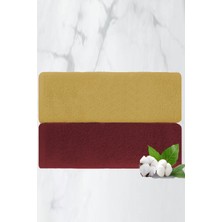 2 Li Lüks El Yüz Havlu Seti 50X90 cm %100 Pamuklu Gramajlı Bejra