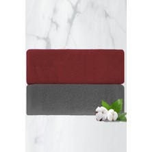 2 Li Lüks El Yüz Havlu Seti 50X90 cm %100 Pamuklu Gramajlı Grinja