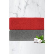 2 Li Lüks El Yüz Havlu Seti 50X90 cm %100 Pamuklu Gramajlı Grinja