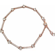 Gümüş Taşlı Pan Rose Bileklik IS12E661