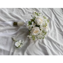 Gelin Buketi Gelin Çiçeği Krem Gül Nikah Çiçeği