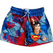 Erkek Çocuk Superman Baskılı Deniz Şortu