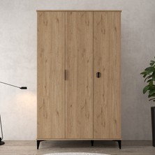 6301 Neva 3 Kapılı 200 cm Gizli Çekmeceli Gardırop , Elbise Dolabı , Genç Odası