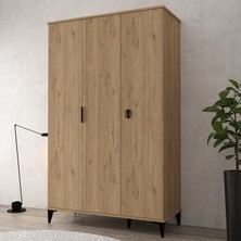 6301 Neva 3 Kapılı 200 cm Gizli Çekmeceli Gardırop , Elbise Dolabı , Genç Odası