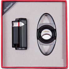 Parmida Çakmak Kesici Siyah-Gümüş Ikili Puro Seti