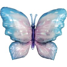 Kelebek Folyo Balon Doğum Günü Parti Balonu Mavi 98 cm