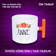 Annelere Özel Isimli Anneler Günü Hediyelik Renkli Kupa Bardak