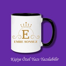 Kişiye Özel Isim ve E Harfli Çiftyön Baskılı Kupa Bardak