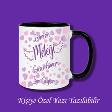Anneler Günü Evimizin Meleği Tasarımlı Isim Yazılabilir Renkli Kupa Bardak Modelleri