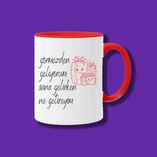 Görmezden Geliyorum Tasarımlı Isim Yazılabilir Kişiye Özel Kırmızı Kupa