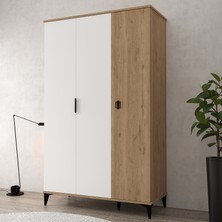 6303 Neva 3 Kapılı 200 cm Gizli Çekmeceli Gardırop , Elbise Dolabı , Genç Odası
