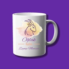 Kişiye Özel Astroloji Tasarımlı Oğlak Kadını Baskılı Isimli Kupa Bardak