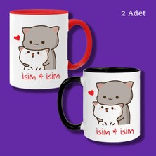 Bubu Dudu Tasarımlı Sevgililer ve Eşlere Isim ve Yazı Yazılabilir Renkli Kupa Bardak