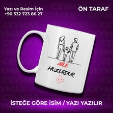 Kişiye Özel Isimli Aile Huzurdur Baskılı Hediyelik Renkli Kupa Bardak