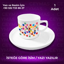 Kişiye Özel Geometrik Renkli Desenli Kupa Bardak