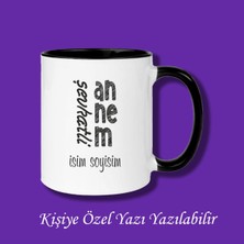 Anneler Günü Şefkatli Annem Baskılı Isim Yazılabilir Kupa Bardak