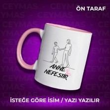 Annelere Özel Isimli Anneler Günü Hediyelik Renkli Kupa Bardak