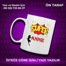 Annelere Özel Süper Anne Baskılı Renkli Kupa Bardak