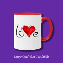 Kişiye Özel Love Aşk Tasarımlı Isim Veya Yazı Yazılabilir Kupa Bardak