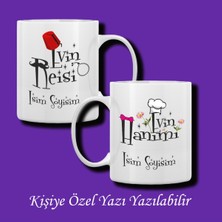 Evin Reisi ve Evin Hanımı Baskılı Kişiye Özel Kupa Bardak