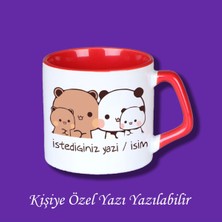 Bubu Dudu Tasarımlı Sevgililer ve Eşlere Isim ve Yazı Yazılabilir Renkli Kupa Bardak