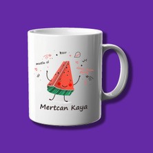 Karpuz ve Tatil Tasarımlı Isme Özel Baskılı Kupa Bardak