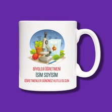 Öğretmenler Günü Kişiye Özel Biyoloji Öğretmeni Tasarımlı Hediye Kupa Bardak