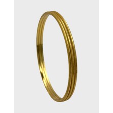 Çelik 22 Ayar Altın Kaplama Desenli Ajda Bilezik - 3 Adet