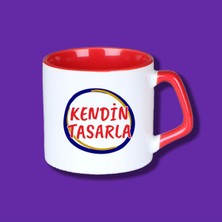Kişiye Özel Tasarımlı Kendin Tasarla Kupa Bardak - Renkli Kupa Bardak Seçenekli - 1 Adet