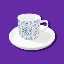 Osmanlı Çini Desen Tasarımlı ve Isteğe Göre Isim Yazılabilir Hediyelik Tekli Kahve Fincanı